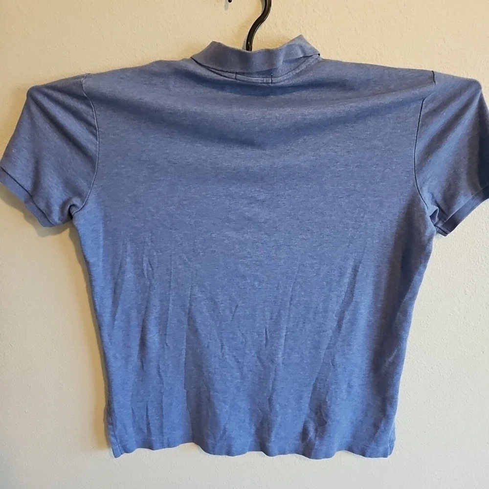Polo Ralph Lauren Pima Soft Touch Polo‎ Mens Size Large Blue Solid Orange Pony
